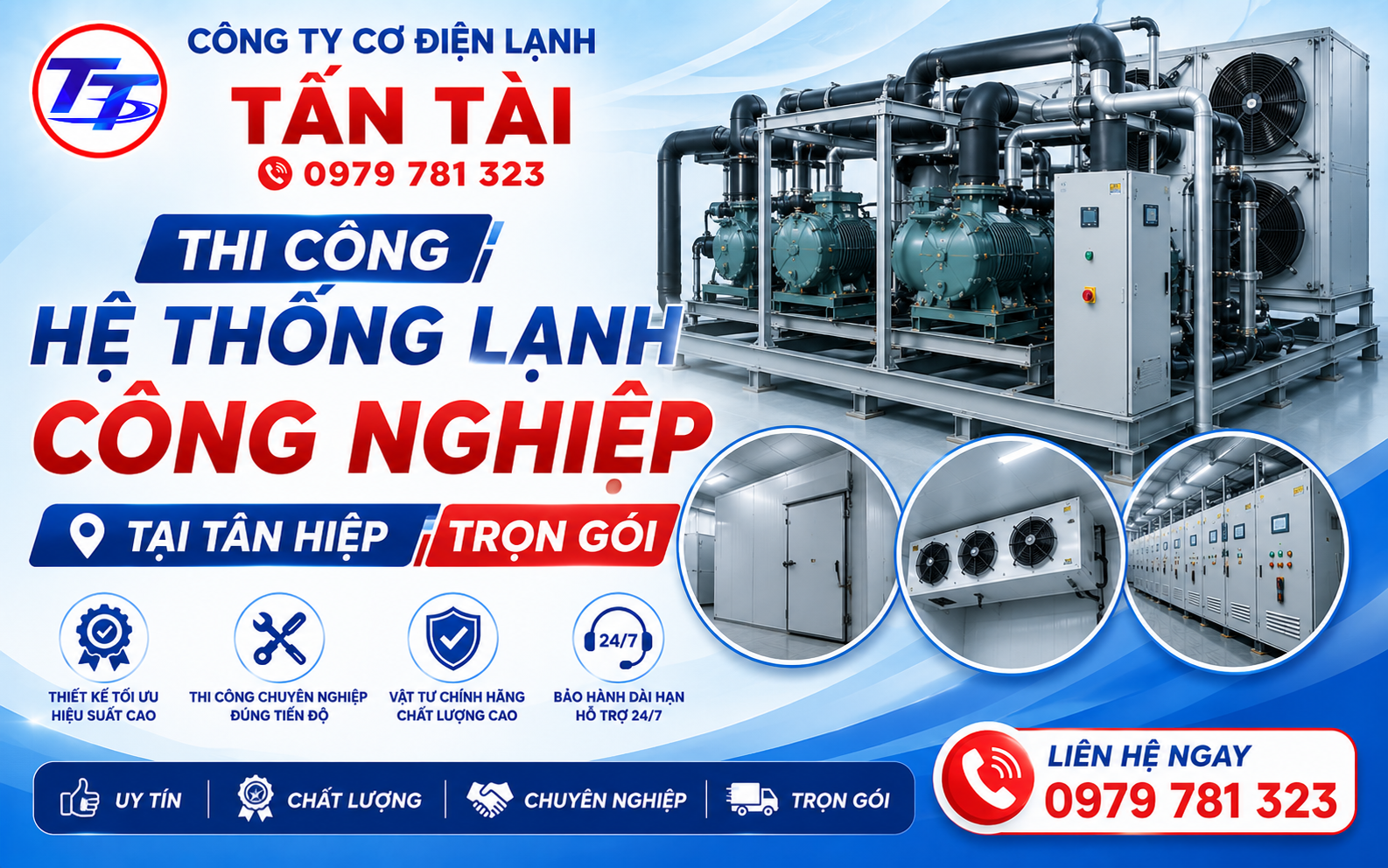 Thi công hệ thống lạnh công nghiệp tại Tân Hiệp trọn gói
