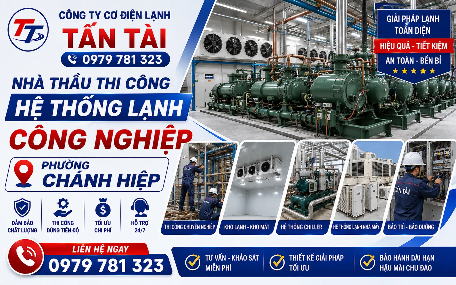Nhà thầu thi công hệ thống lạnh công nghiệp phường Chánh Hiệp