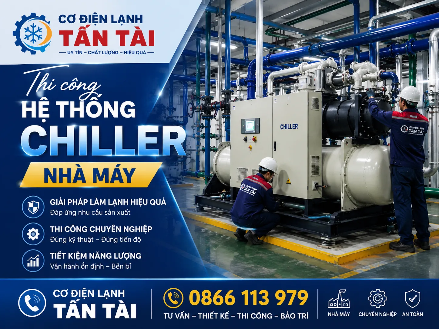 Thi công hệ thống Chiller nhà máy